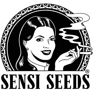 Das Logo von Sensi Seeds, eine rauchende Frau